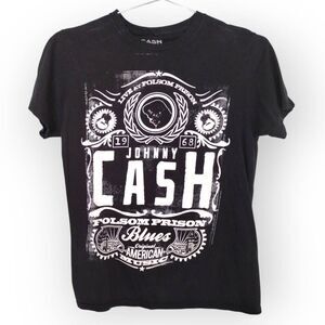 Johnny‎ Cash Live At Folsom Prison 1968 Black Medium T-Shirt Country Music Star